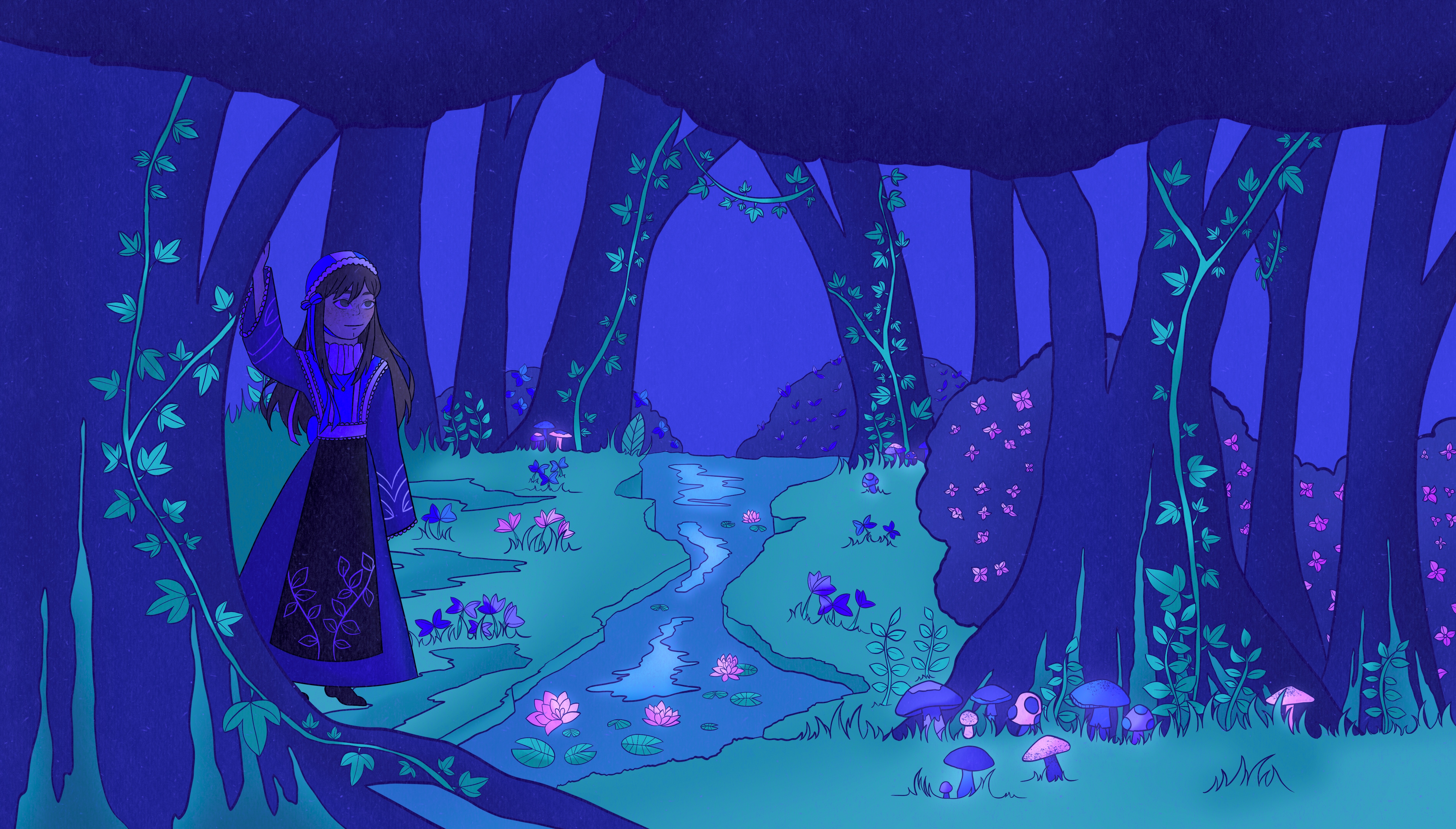 Illustration forêt enchantée
