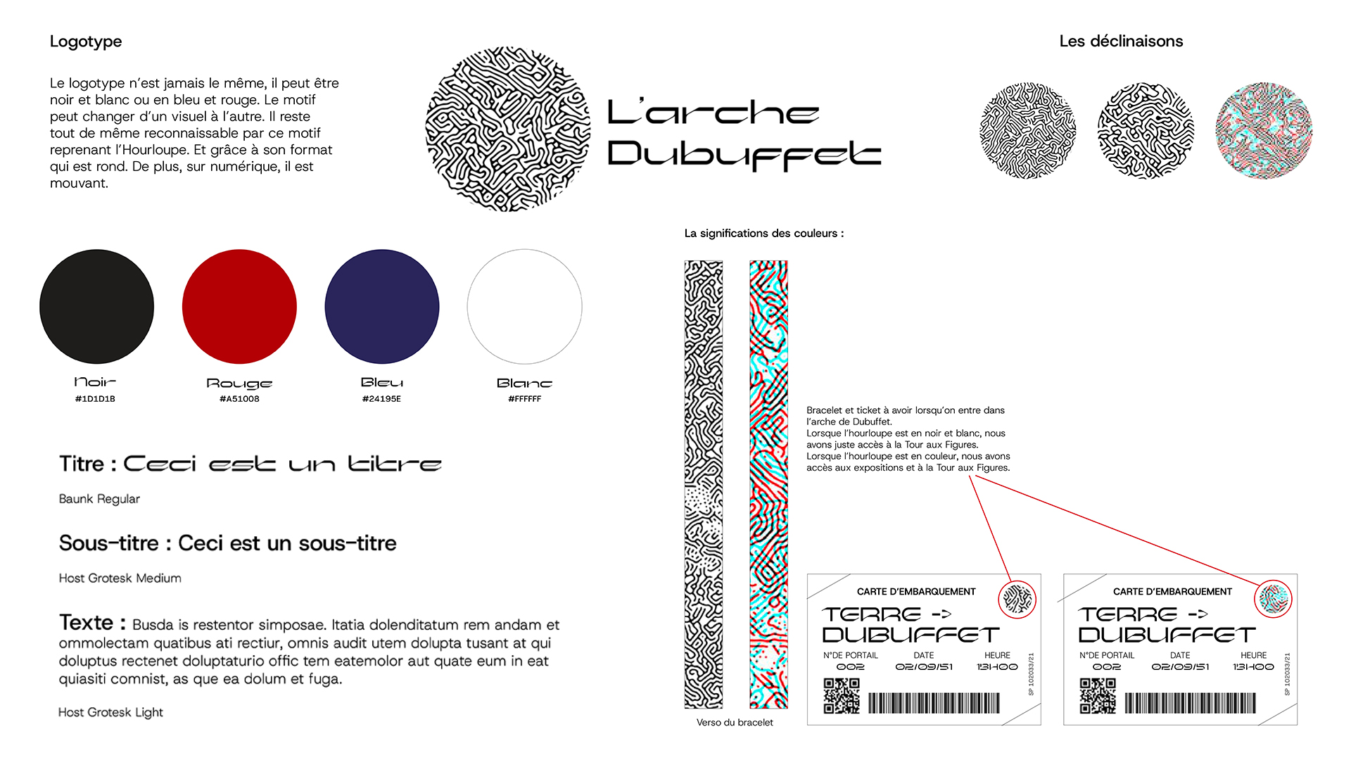 Charte graphique de l'arche Dubuffet