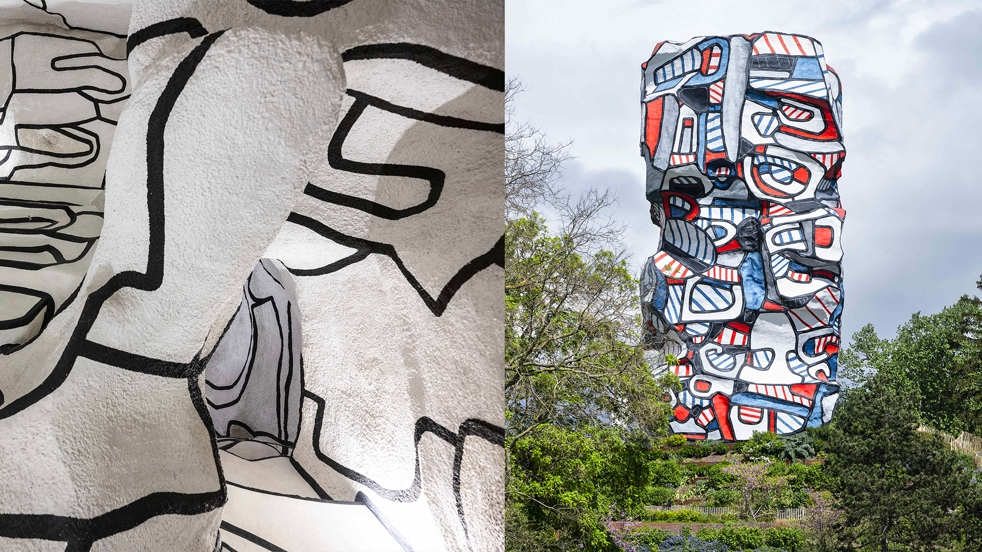 Photo de la tour aux figure de Jean Dubuffet